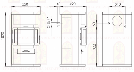 Метабел Ангара-Аква 9 кВт с водяным контуром АОТВ-9,0-02